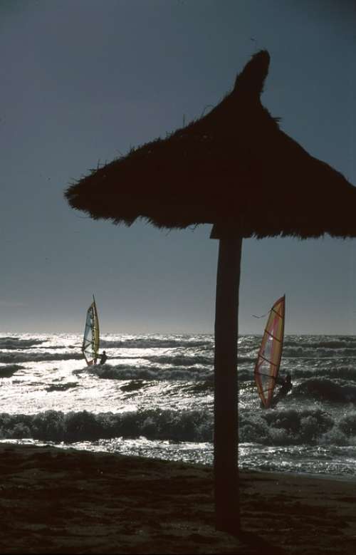 Surfer Sunset Straw Screen Sea