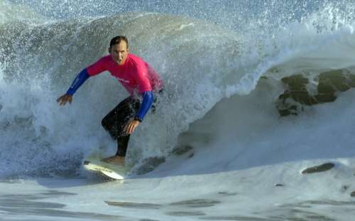 Surfer Wave Sea Ocean Surfing Surf Surfboard
