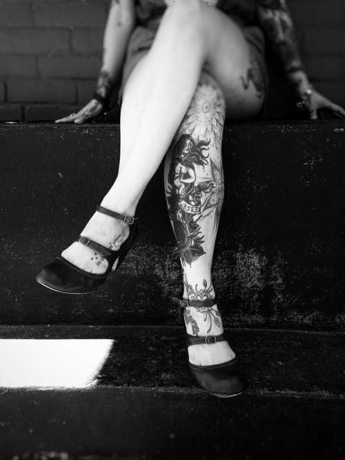 Tattoo Legs Woman Female Skin Hipster Artistic