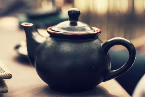 Teapot Tea Ceramic Porcelain Beverage Pot Black
