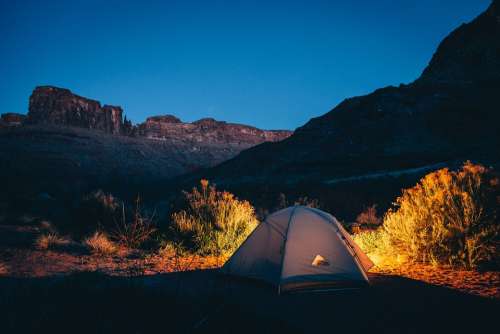 Tent Camping Remote Campsite Outdoors Alone Camp