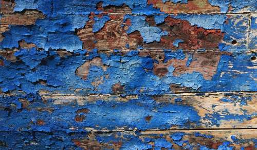 Texture Background Blue Red Wood Peeling Paint