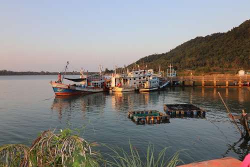 Thailand Bay Fishing Boats Boats Asia Boat