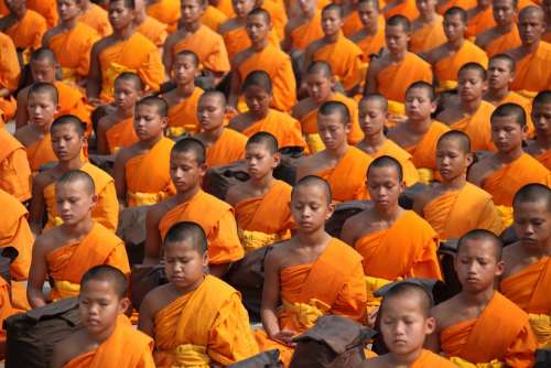 Thailand Buddhists Monks Meditate Buddhism