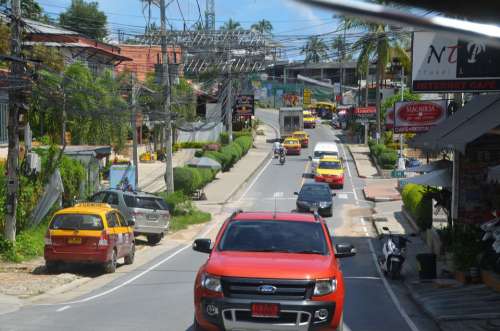 Thailand Street Asia Driving Traffic Transport