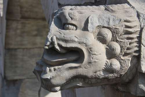 The Old Summer Palace Temple Dragon Wall Unicorn