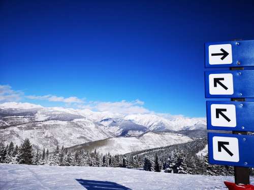 The Rockies Mountains Colorado Winter Ski Slopes