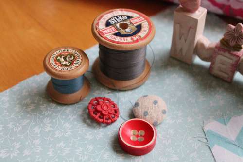 Thread Buttons Sewing Textile Needle Fabric