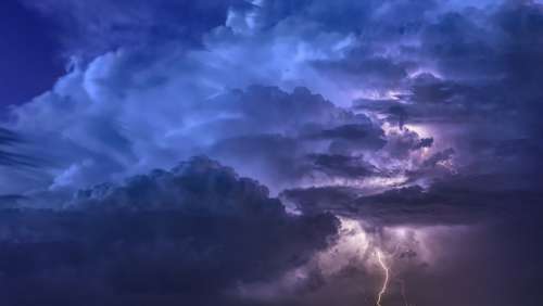 Thunderstorm Flashes Night Weather Sky Forward