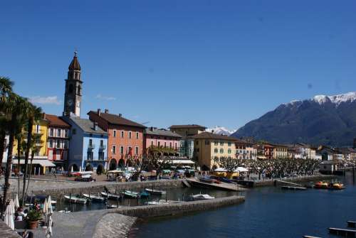 Ticino Ascona Switzerland Bank Lake
