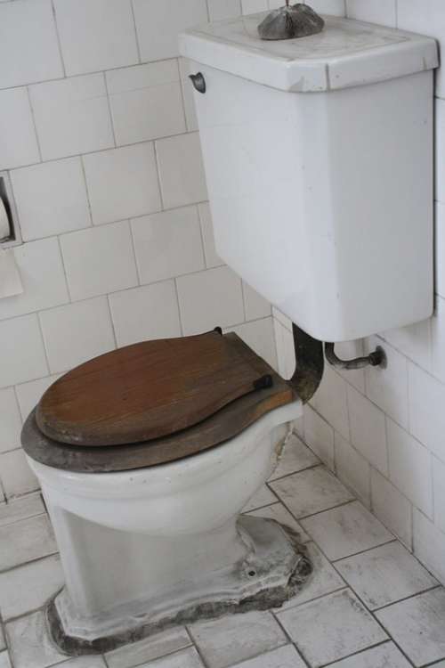 Toilet Bathroom Restroom White Old Dirty Retro