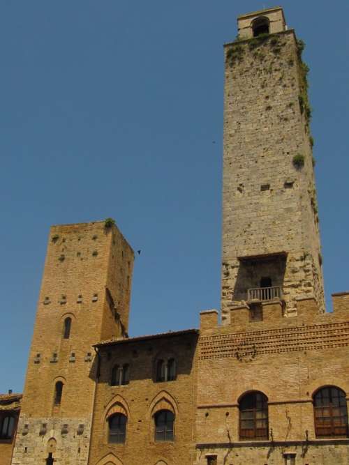 Towers San Gimignano Tuscany Historically Italy
