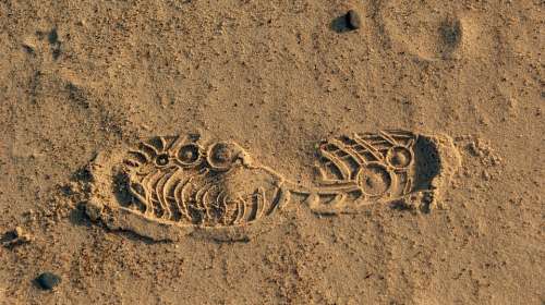 Track Imprint Sand Feet Traces Shoes Beach Steps
