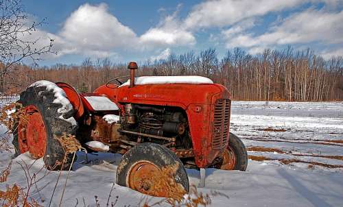 Tractor Vintage Agriculture Equipment Rural Farm