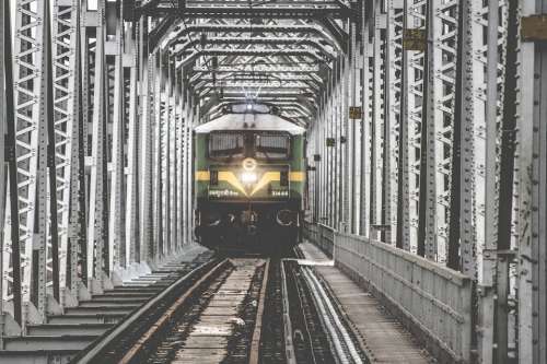 Train Bridge Transportation Tracks Metal