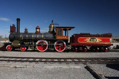 Train Transcontinental Railroad 119 Steam Engine