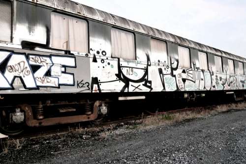 Train Tag Graffiti Vintage Old Track Wagon