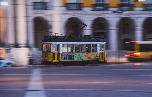 Tram City Movement Traffic Transport Lisbon