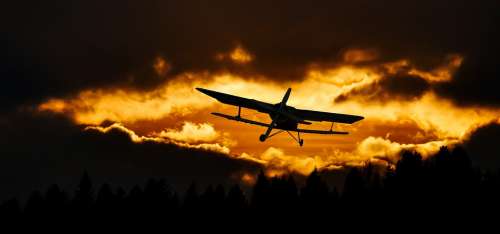 Travel Flying Aircraft Sky Sunset Mood