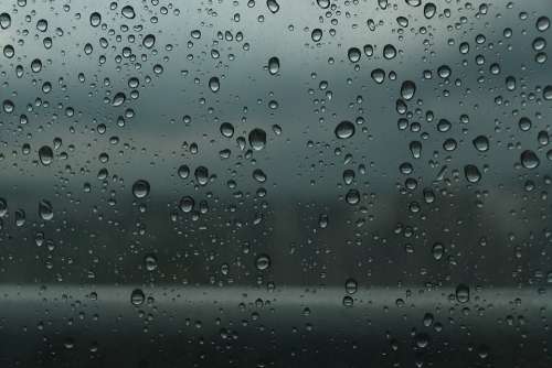 Trickle Cloud Raindrops Rainy Day Window Water