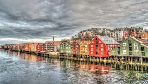 Trondheim Row Houses Norway Architecture Colorful