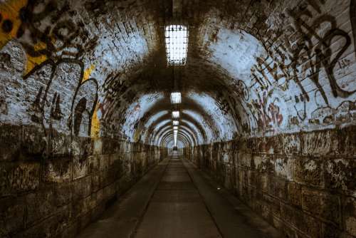 Tunnel Underground Underpass Lighting Budapest