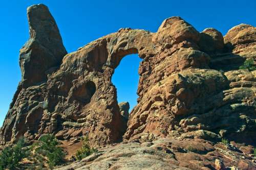 Turret Arch Formation Arches National Park Landscape