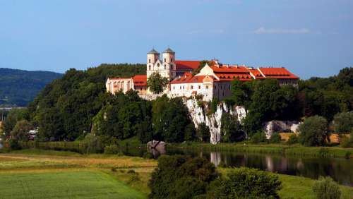 Tyniec Monastery Landscape Summer Meadow Kraków