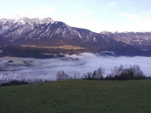 Tyrol Inntal Valley Austria Alpine Vomp Panorama