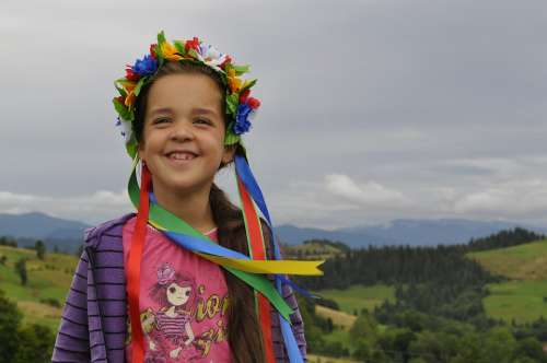 Ukraine The Carpathians Girl Wreath