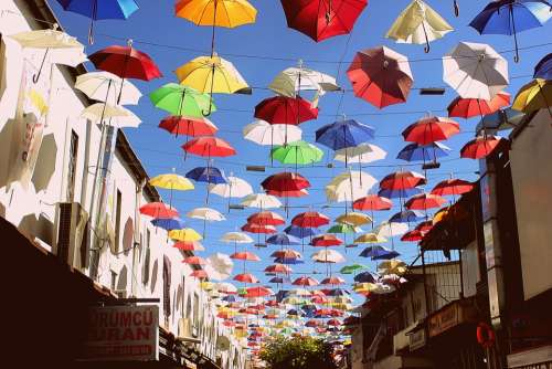 Umbrella Celebration Festival Turkish Colorful Sky