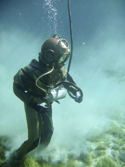 Underwater Divers Helmet Diver Historically