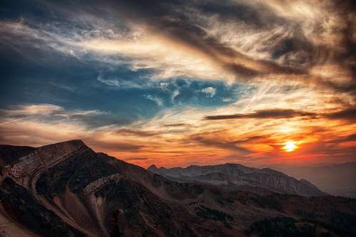 Utah Mountain Sky Nature Golden Hour Sunset