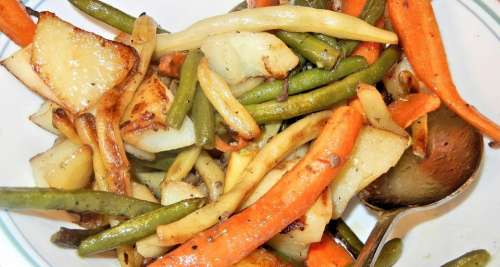 Vegetables Roasted Green Beans Carrots Yellow Beans