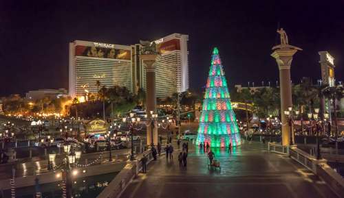 Venetian Las Vegas Christmas Tree Illuminated