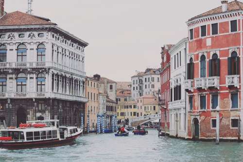 Venice Italy Canale Grande Town Canal Water Boats