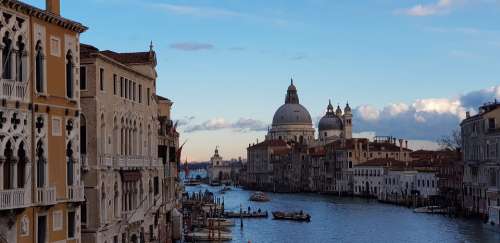 Venice Canale Grande Santa Maria Maggore Evening Sun