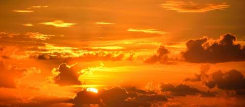 Vibrant Color Sunrise Orange Majestic Sky Bright