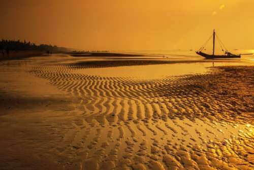 Vietnam Beach Dawn Som Son Beach Thanh Hoa Sunrise