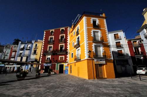 Villajoyosa Spain Houses Facades City Colors