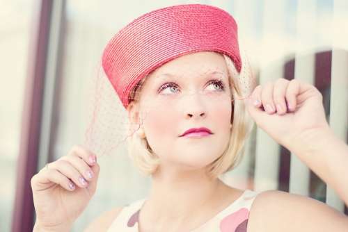 Vintage Woman Pretty Glamorous Attractive Hat