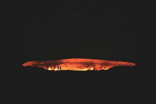 Volcano Crater Lava Glow Hot Geology Silhouette