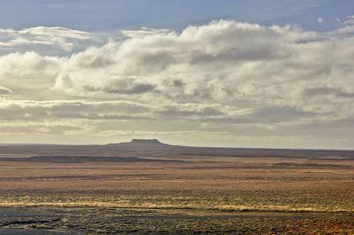 Volcano Crater Landscape Nature Clouds Iceland