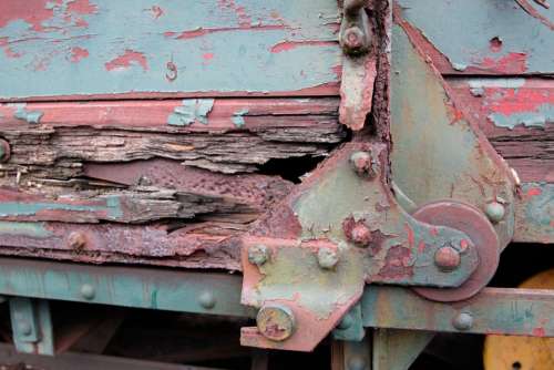 Wagon Train Railway Old Rusted Wreck