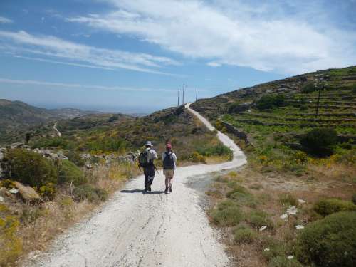 Walking Hiking Trekking Greece Cyclades Road Path