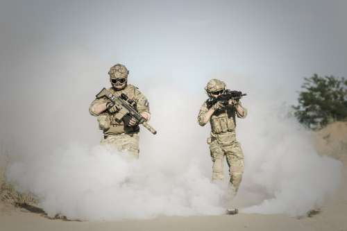 War Desert Guns Soldier Action Smoke Terrorist