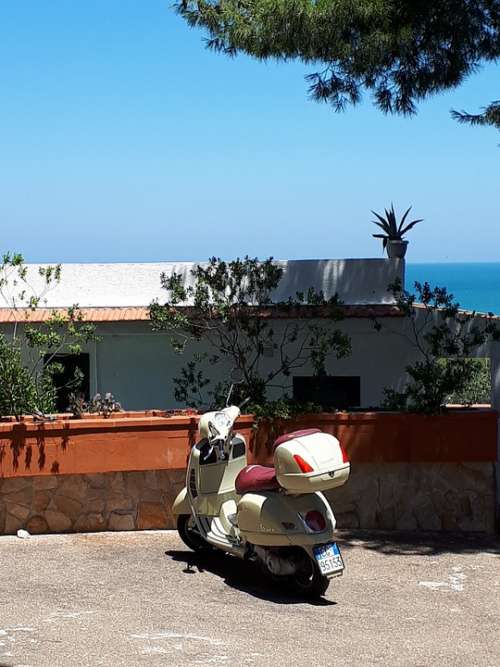Wasp Sea Blue Holiday Scooter Piaggio Landscape