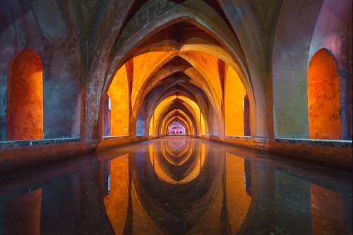 Water Architecture Colourful Reflection Church