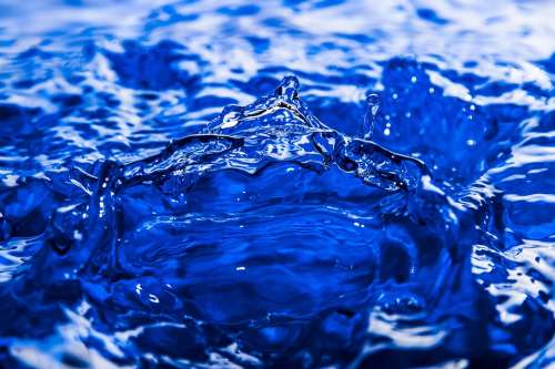 Water Wave Macro Splash Liquid Blue Splashing