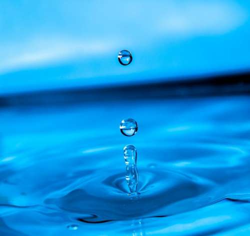 Water Drop Of Water Macro Drip Close Up Blue